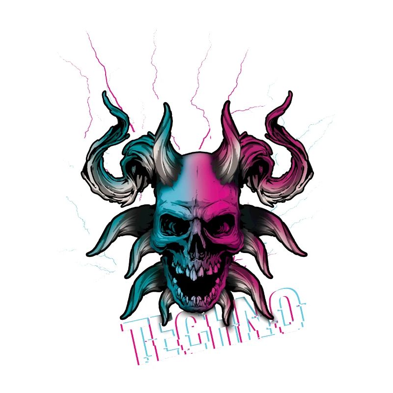 Skull Devil Raver Rave Hard Techno Dark Tekno