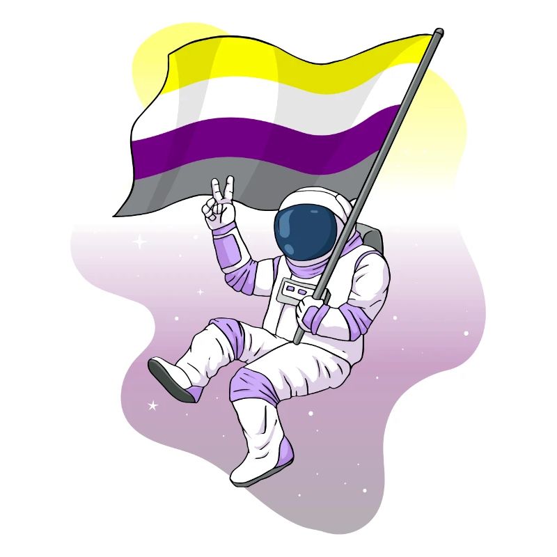 Non Binary Pride Flag Space Astronaut Subtle LGB