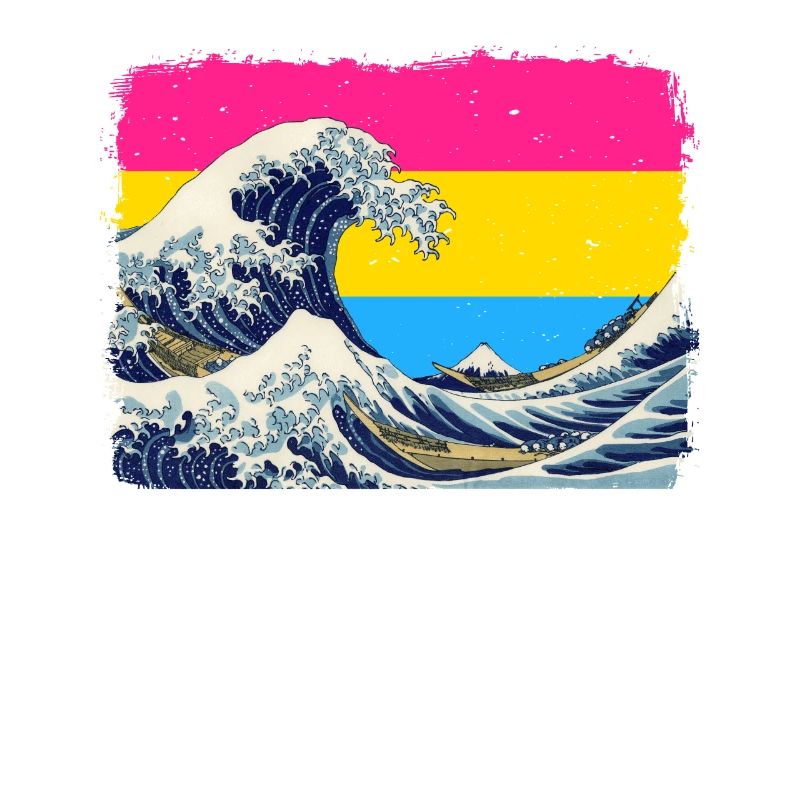 Pansexual Pride Pan Flag Great Wave devant Cana