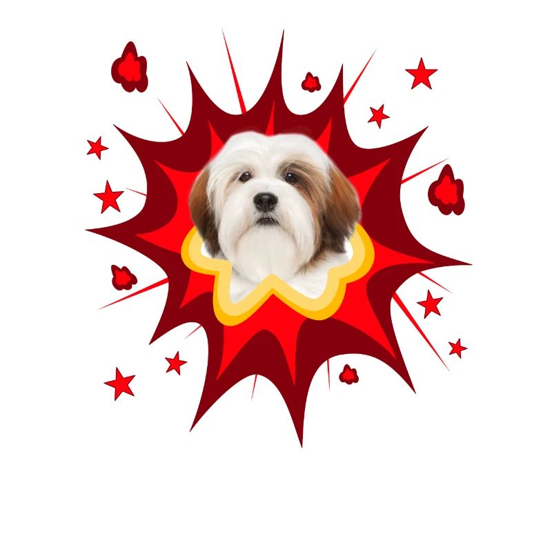 Conception de chien de bande dessinée - Pow - Lhassa Apso