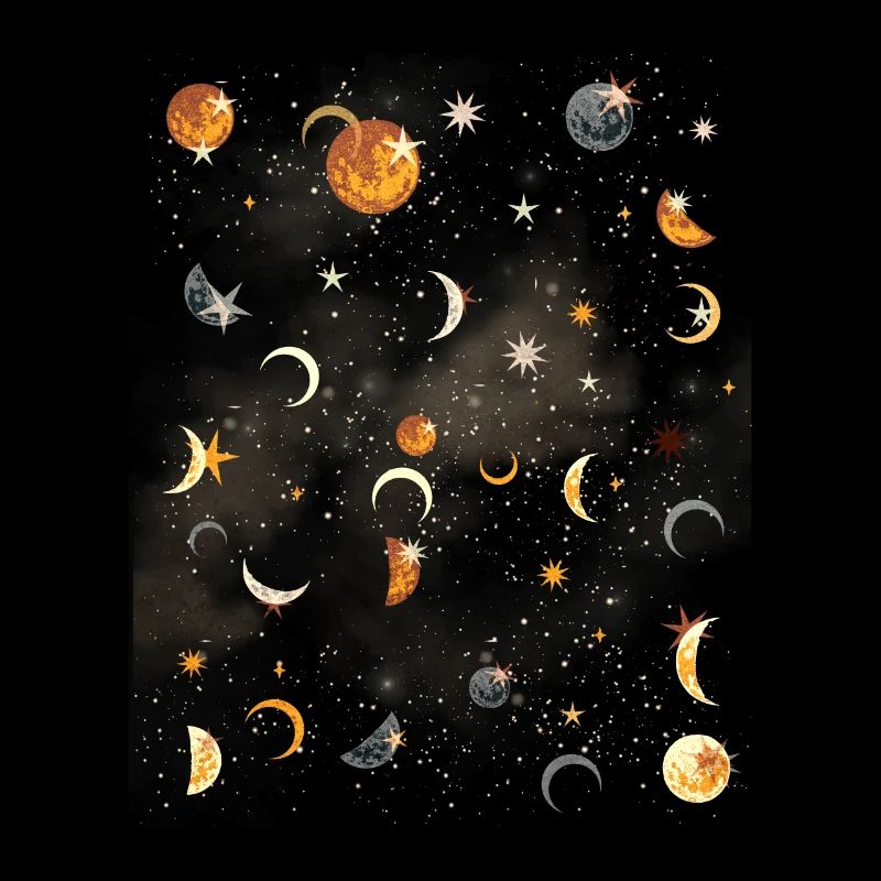 Celestial Aesthetics Moon Star Pattern