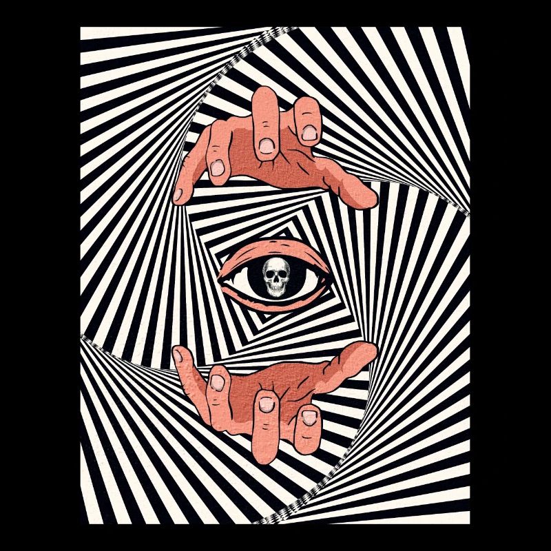 Weirdcore Aesthetic Optical Illusion Skull