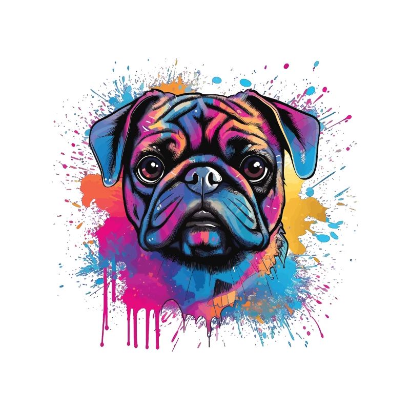 Mops-farbspritzer-design