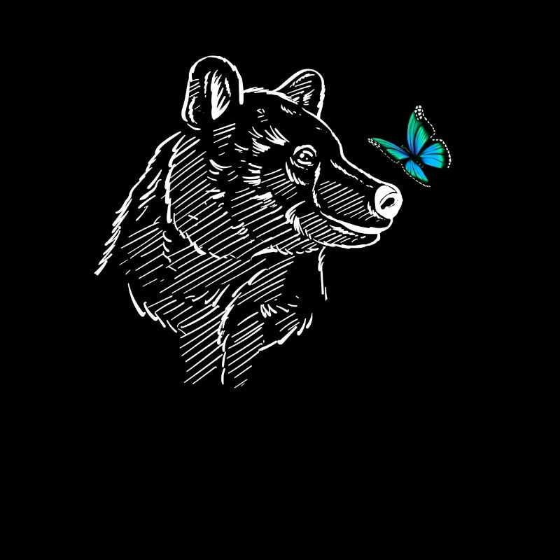 Eisbär mit Schmetterling