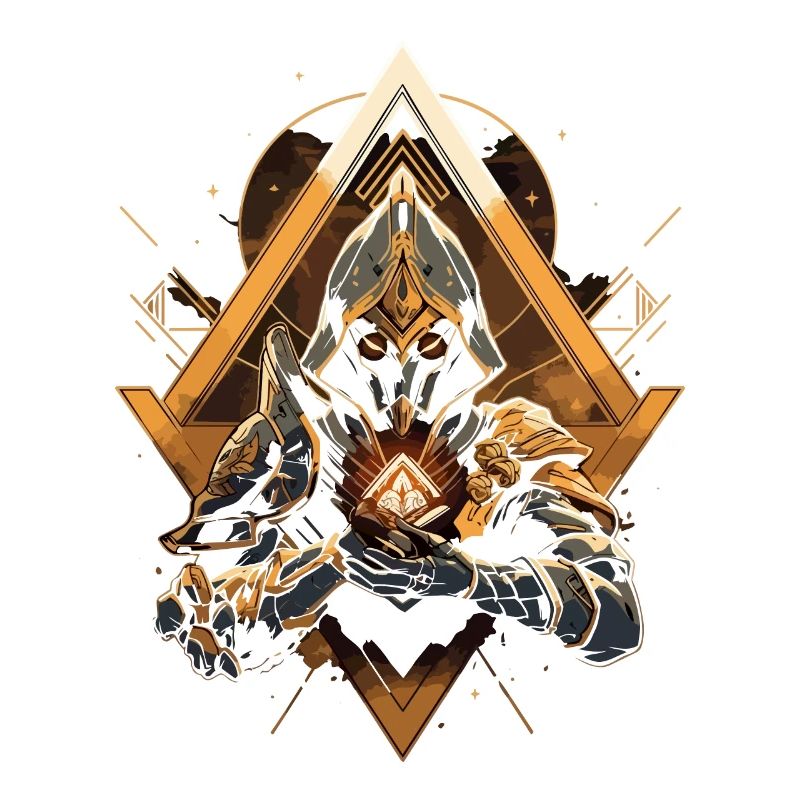 Epic Gamer Guardian with golden energy source