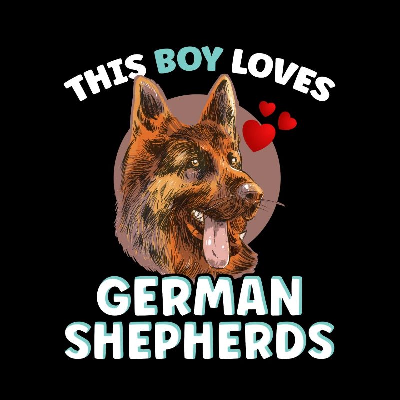 This boy loves German Shepherd dog cute
