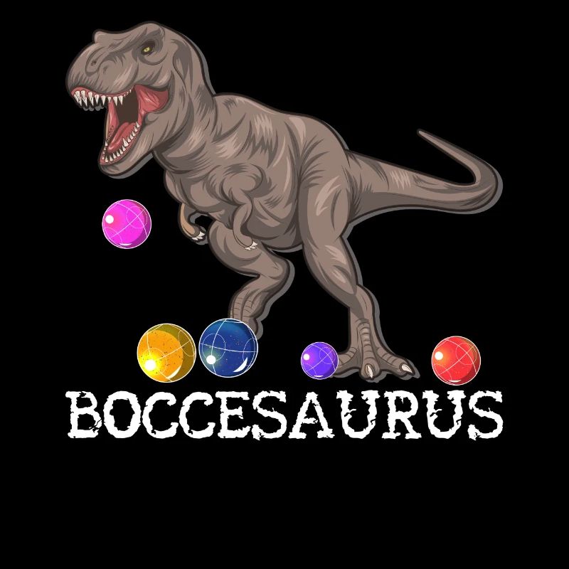 Funny bocce ball player dinosaur T-Rex