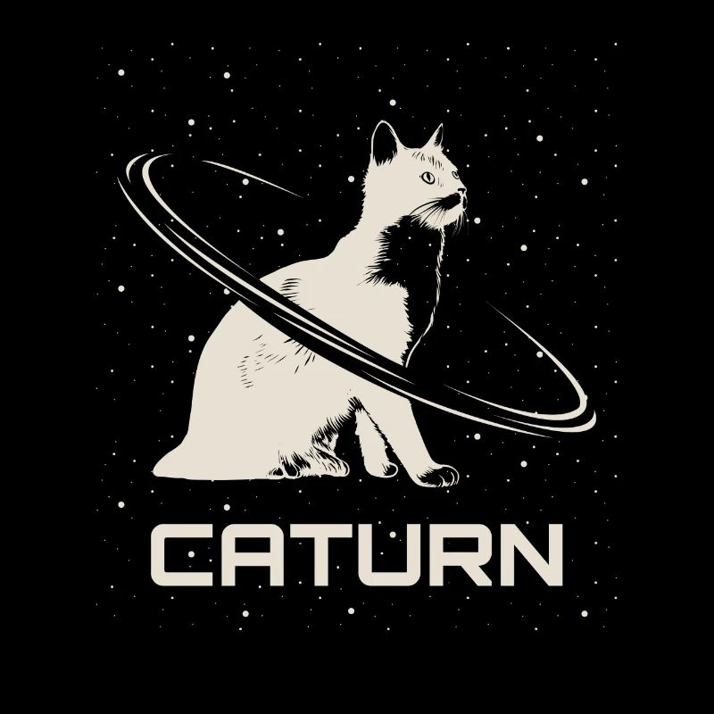 Saturn Caturn Cat Planet Space
