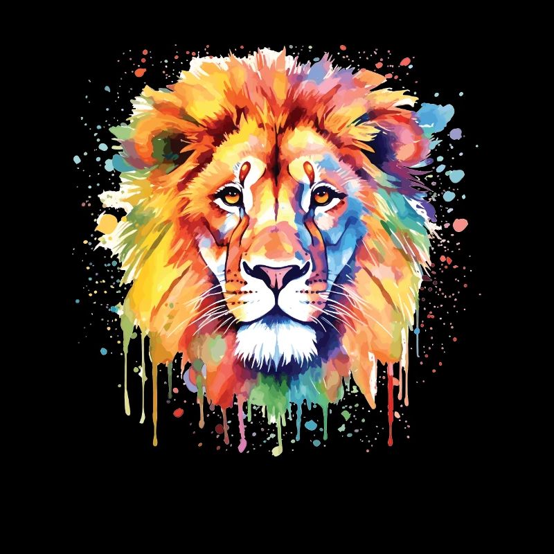 Art de l’aquarelle de lion mignon