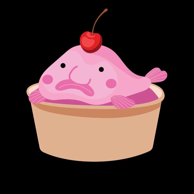 Blob Cupcake Blobfish Poisson Mer