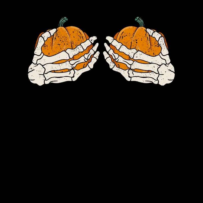 Skeleton Pumpkin Hand Funny Halloween