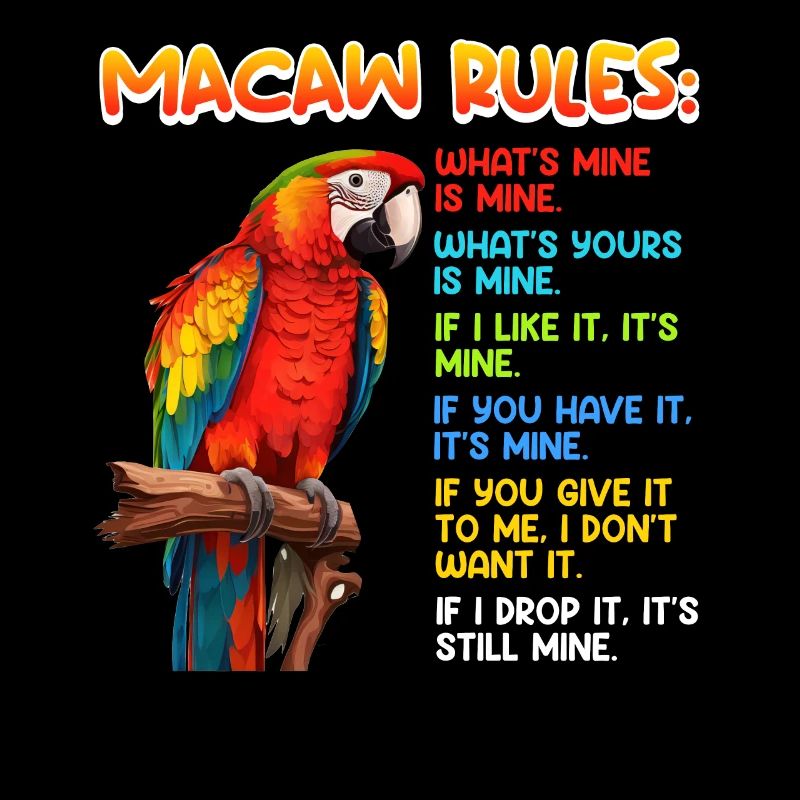Macaw Rules Parrot Fan Macaw Bird Lover