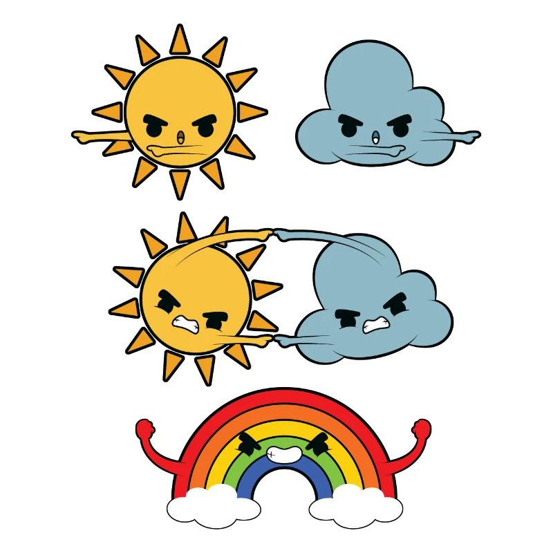 Sun, Clouds, Rainbow