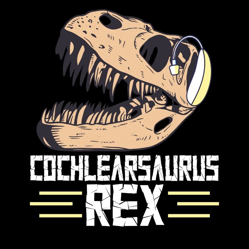 Deaf Pride Cochlear Implant Dinosaur Trex