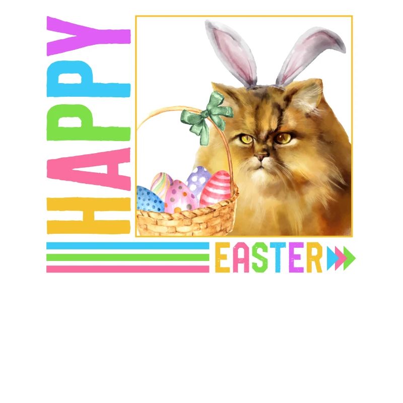 Easter Day Shirt, Happy Easter Tee, Easter Cat