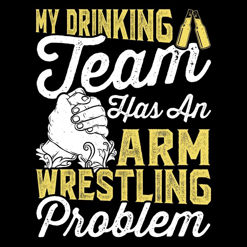 Lustiges Trinker-Team hat Problem mit Armdrücken