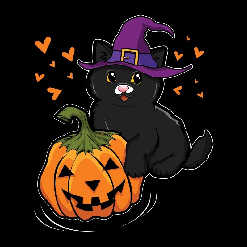 Witch Cat In Pumpkin Cool Creepy Halloween