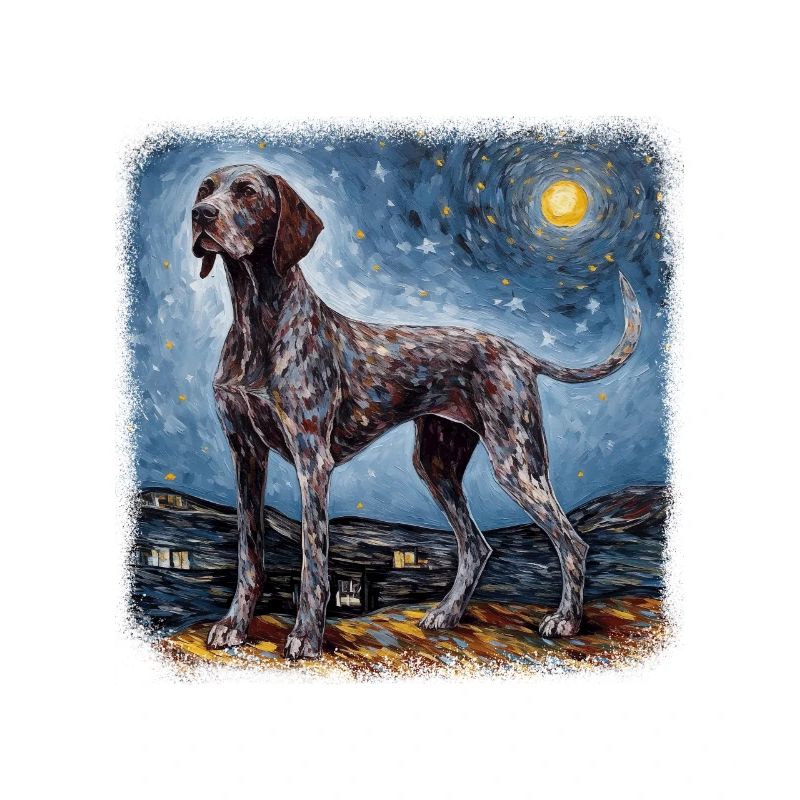 German Shorthaired Pointer Van gogh starry night