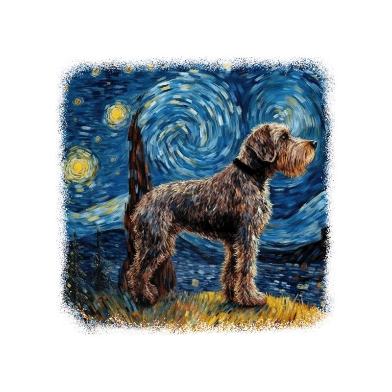 German Wirehaired Pointer Van gogh starry night