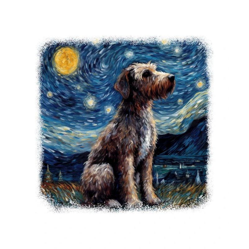 German Wirehaired Pointer Van gogh starry night