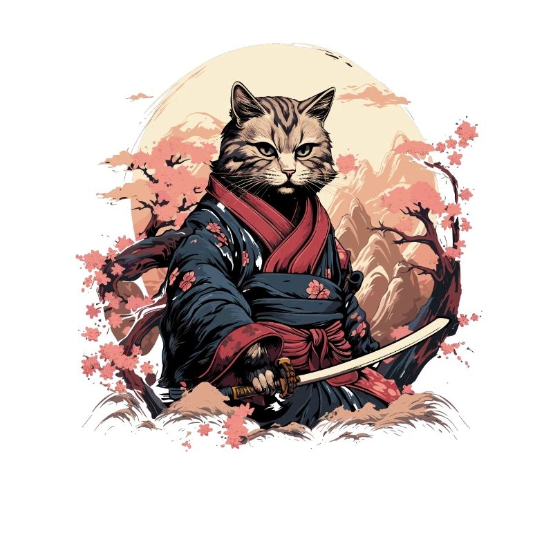 Ninja Cat Samurai Artwork