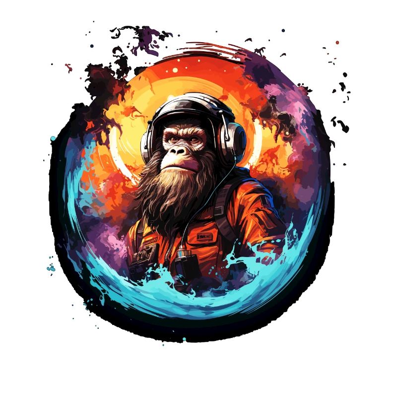 Astronaut Gorrilla - Outer Space Universe Monkey,
