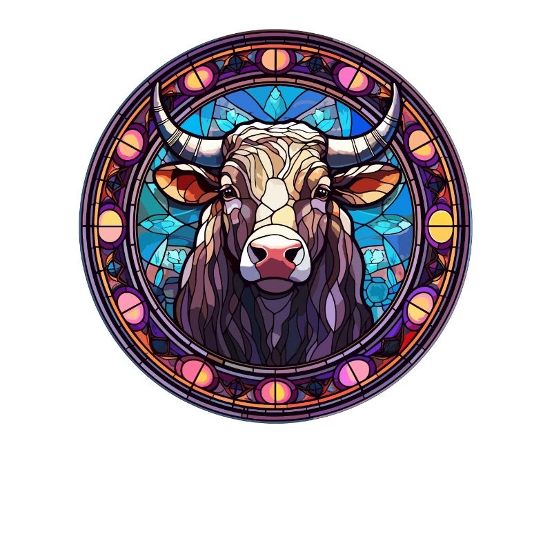 Art du vitrail - Vache colorée élégante