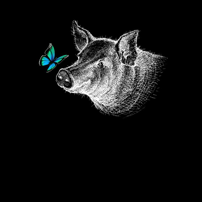 Cochon avec papillon