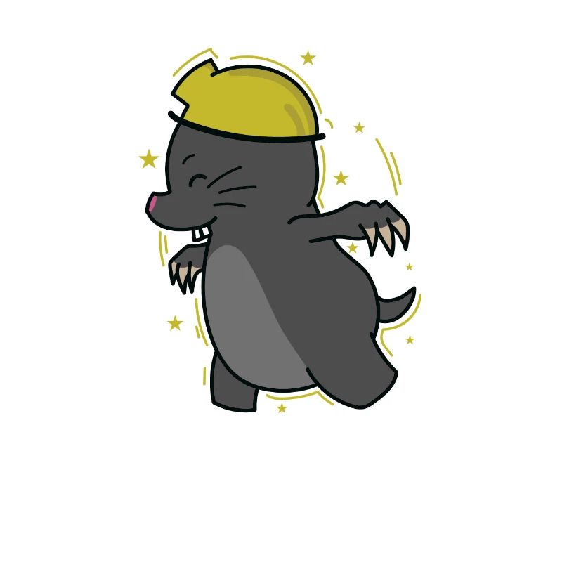 Construction Worker Mole Animal Earthen Mound