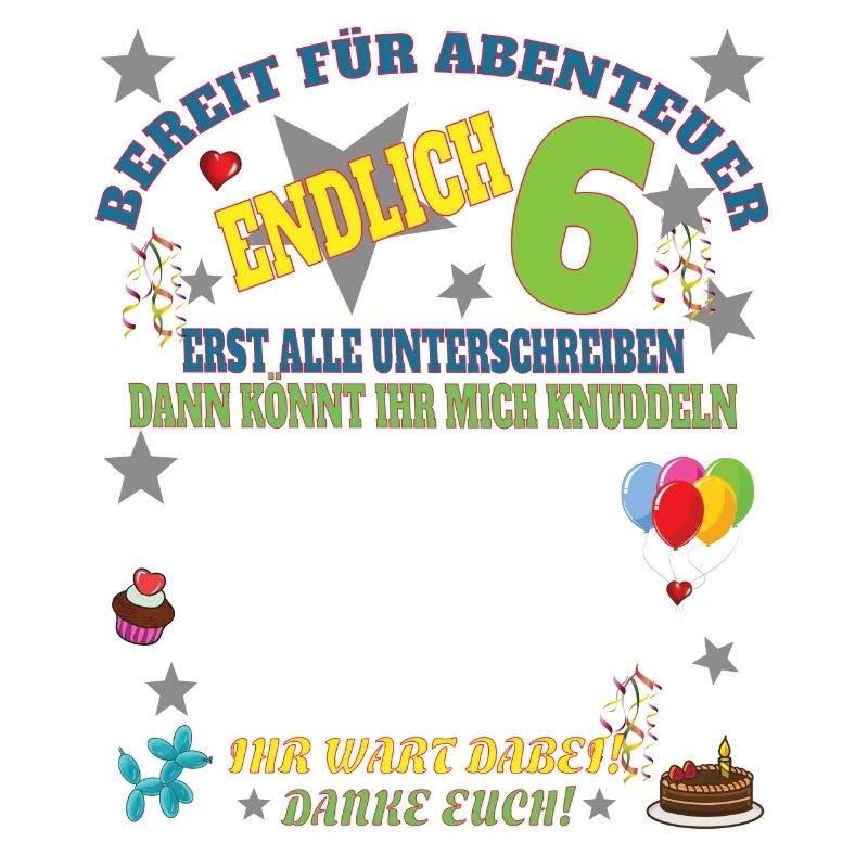 6. Geburtstag Junge & Mädchen Gästebuch