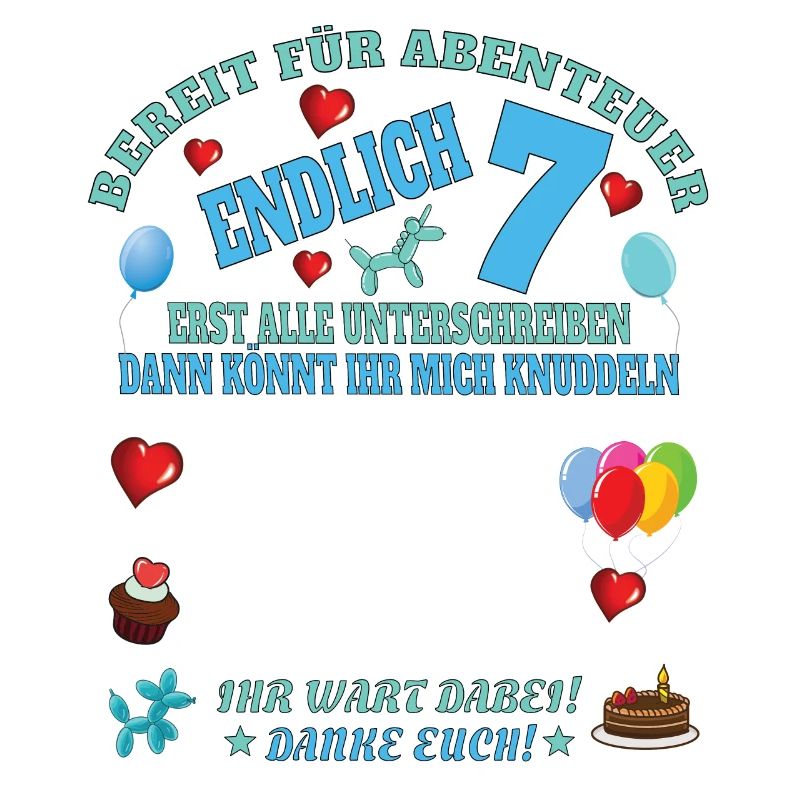 7. Geburtstag Junge & Mädchen Gästebuch