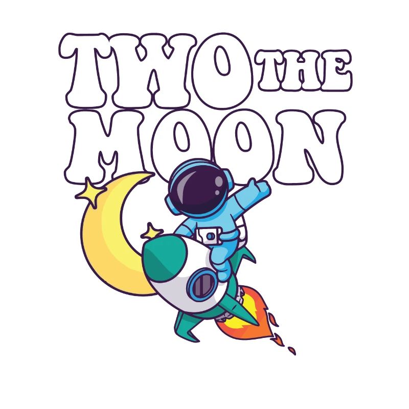2ème anniversaire fête thème Outer Space Two The Moon