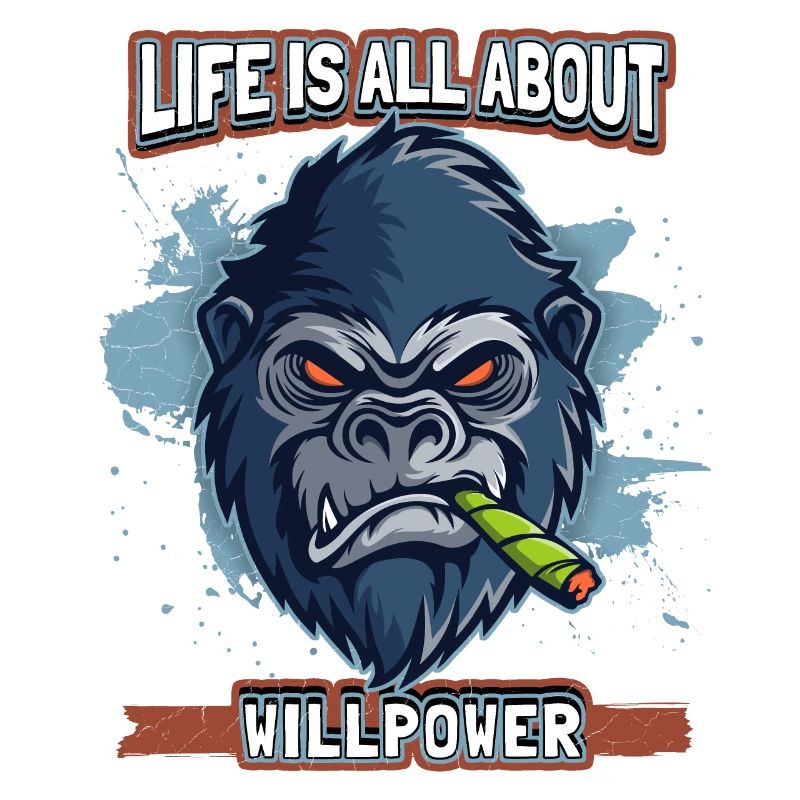 Funny Comic Gorilla Monkey with Joint, Monkey Saying