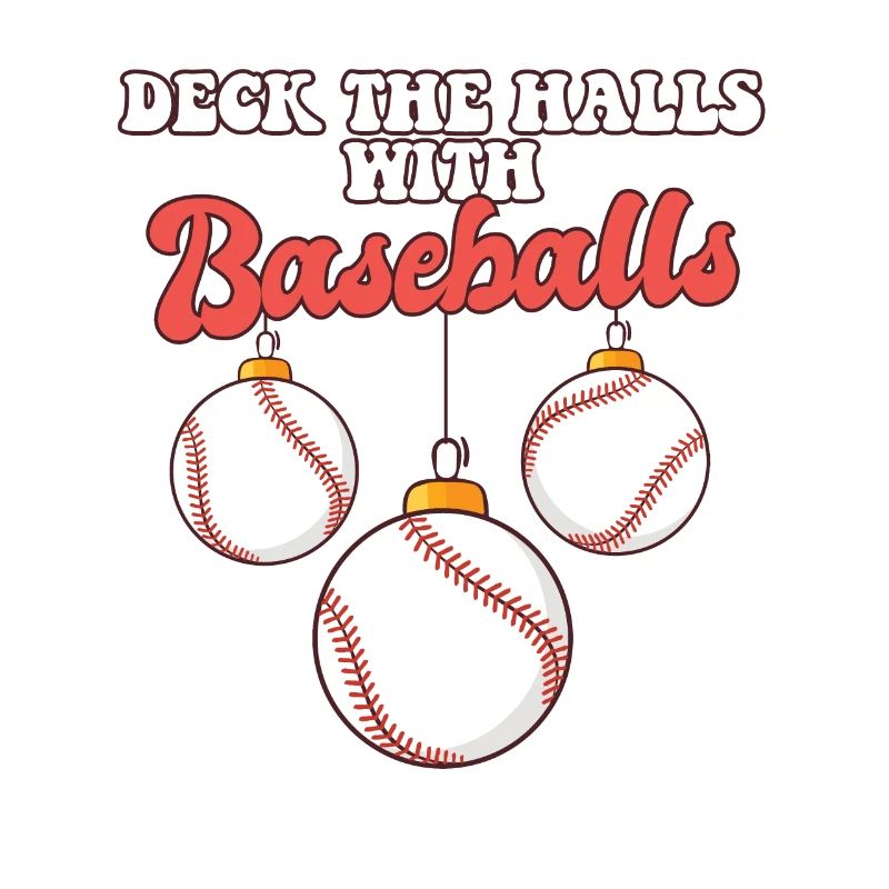 Baseball Player Catcher Christmas Balls Deck The