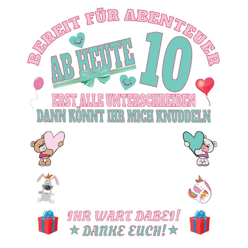 10. Geburtstag Mädchen & Junge Gästebuch
