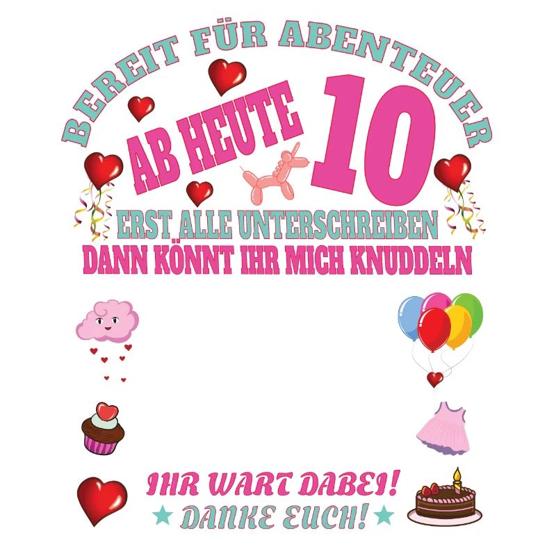 10. Geburtstag Mädchen & Junge Gästebuch