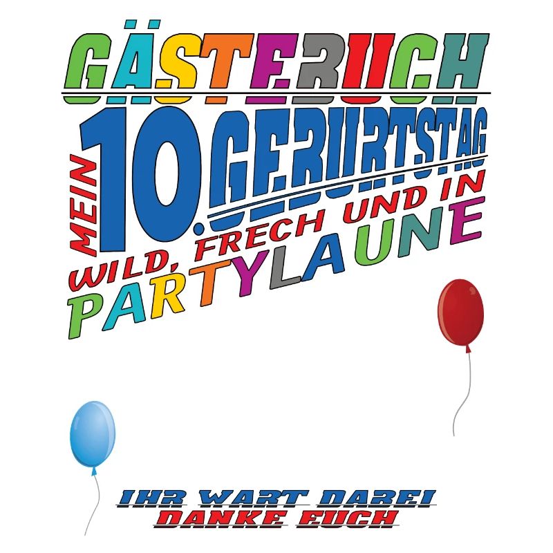 10. Geburtstag Mädchen & Junge Gästebuch