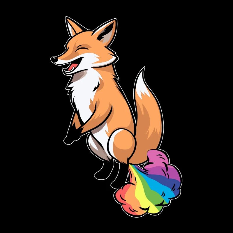 Fuchs Witzig Regenbogenfurz
