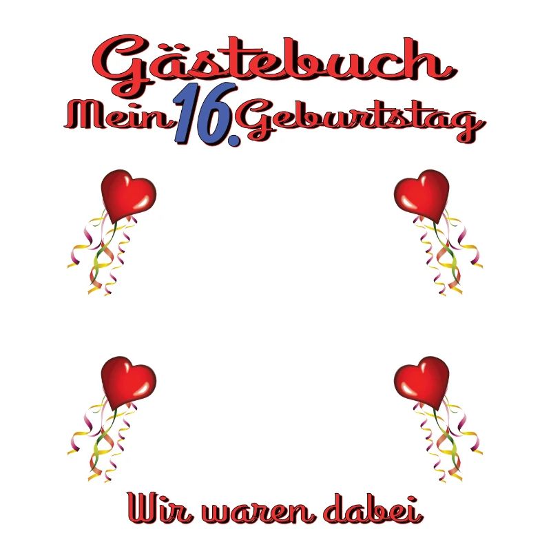 16. Geburtstag Mädchen & Junge Gästebuch
