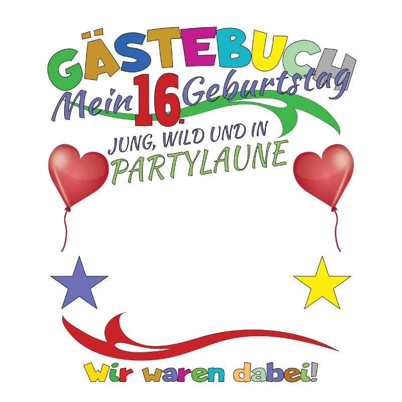 16. Geburtstag Mädchen & Junge Gästebuch