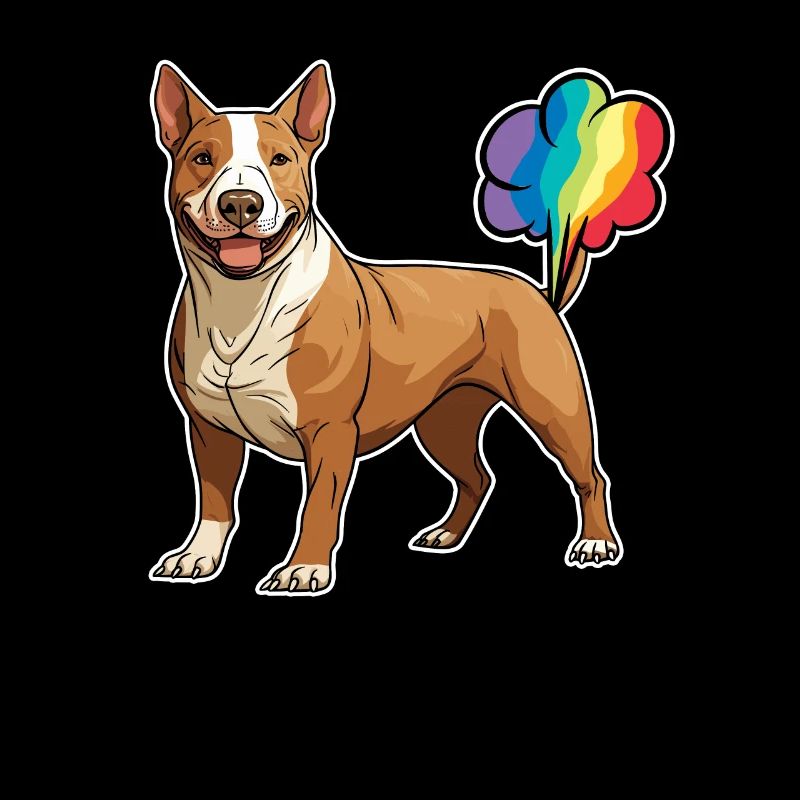 Bull Terrier Pet arc-en-ciel mignon