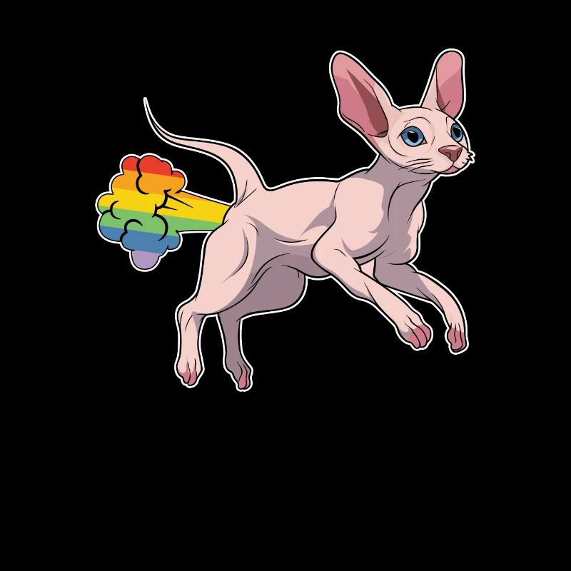 Sphynx Katze Regenbogen Regenbogenfurz