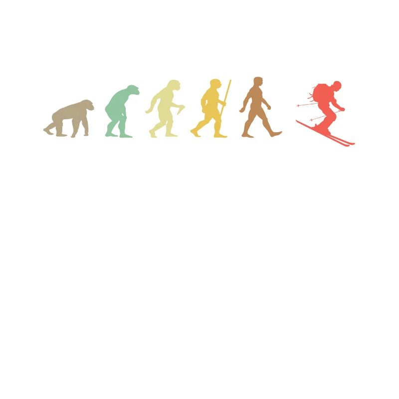 Skiing Retro Skier Evolution Ski