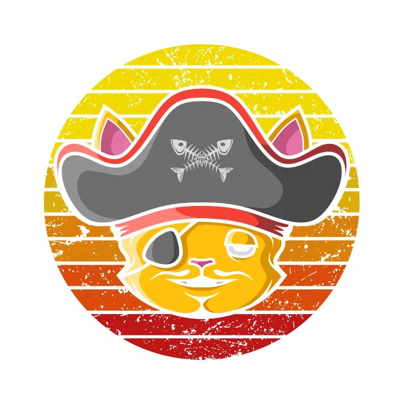 Pirate Cat Retro