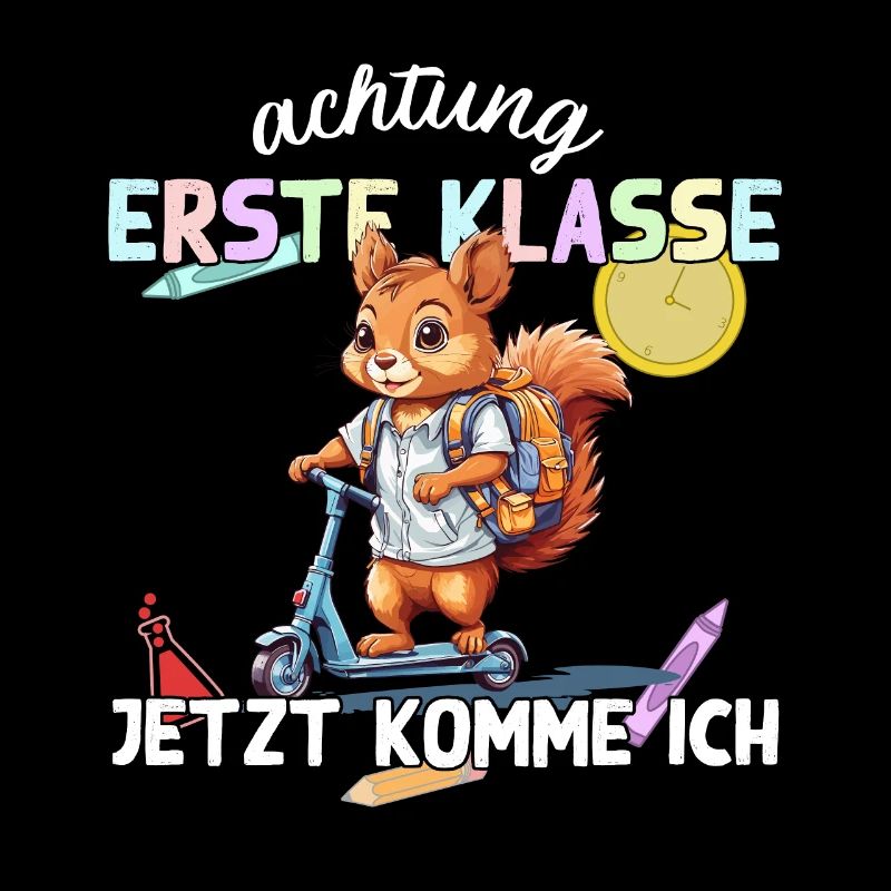 Eichhörnchen Schulstart Erste Klasse Roller