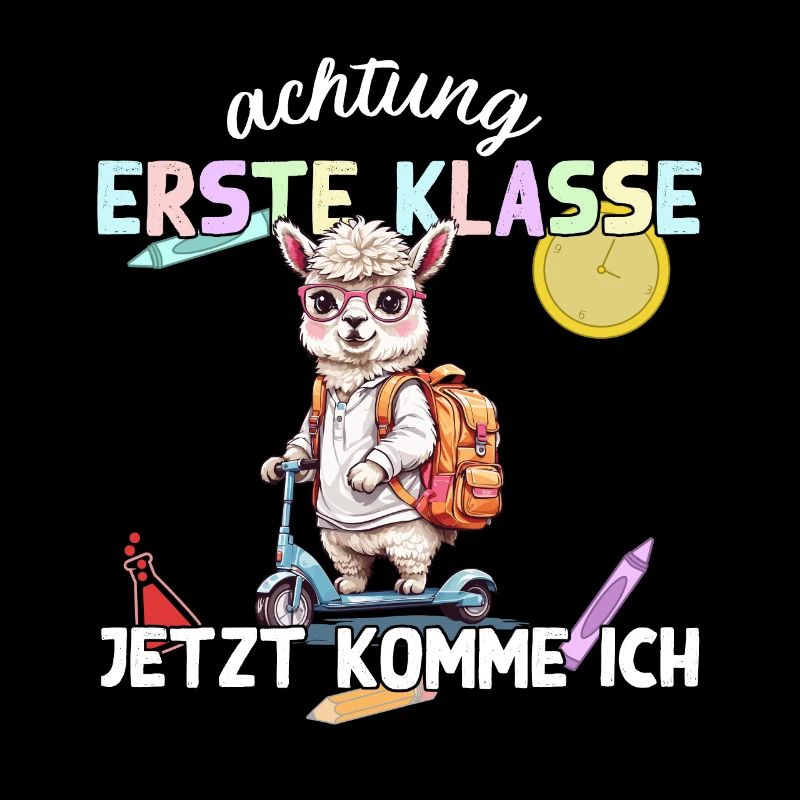 Alpaka Schulkind Roller Erste Klasse Einschulung