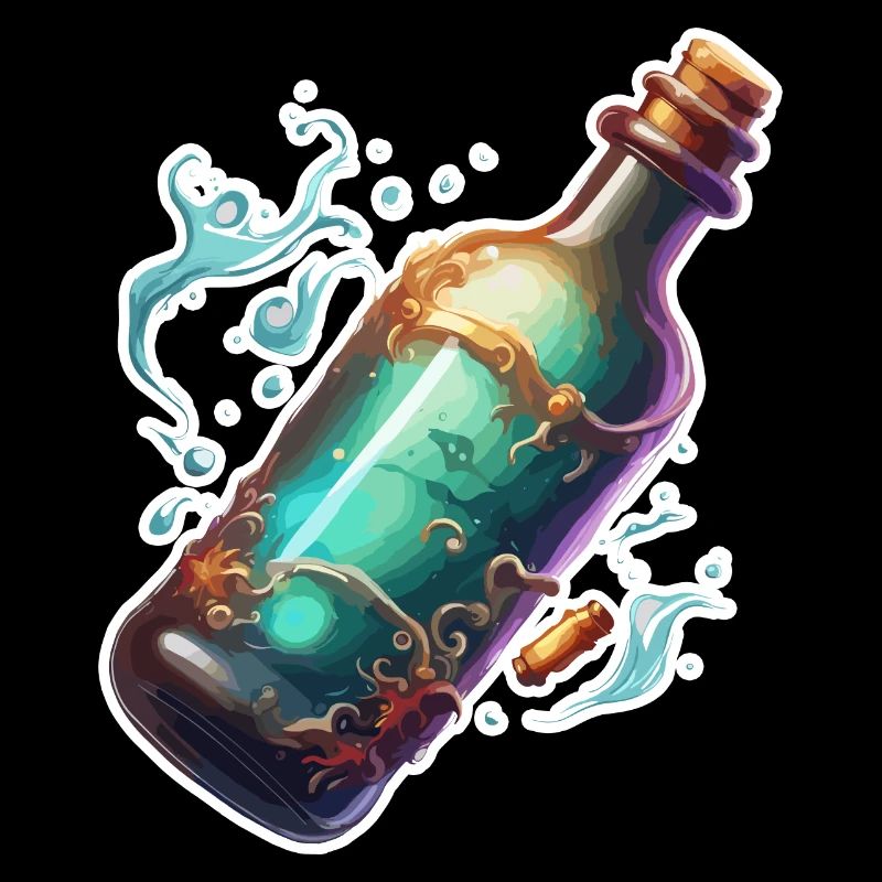 Magic Bottle / Cork / Water / Comic