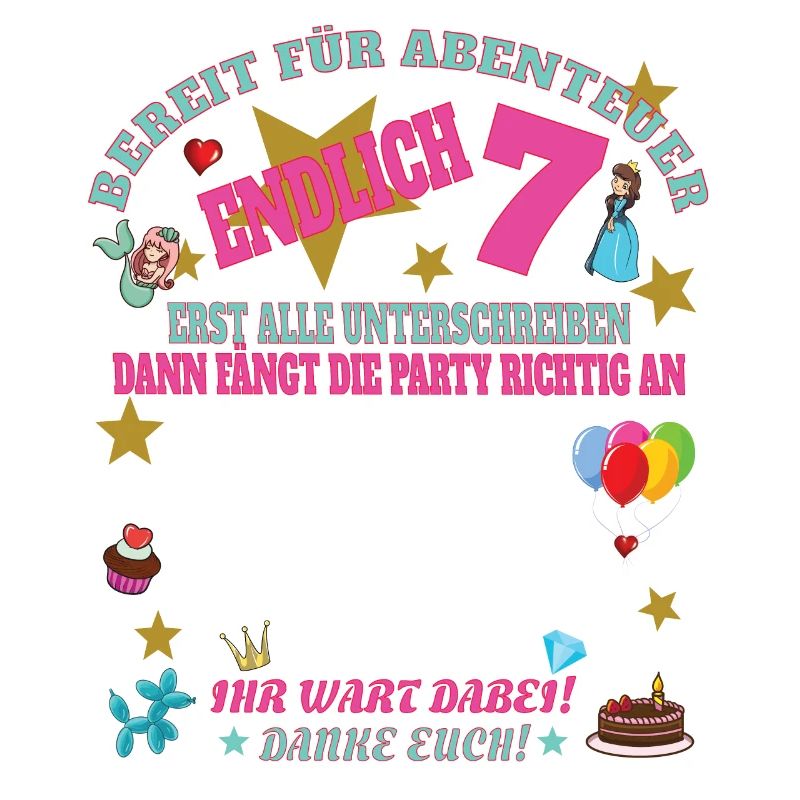 7. Geburtstag Junge Gästebuch Mädchen