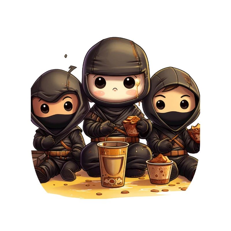 Chibi Ninja Anime Boba Tee Gaming-Controller