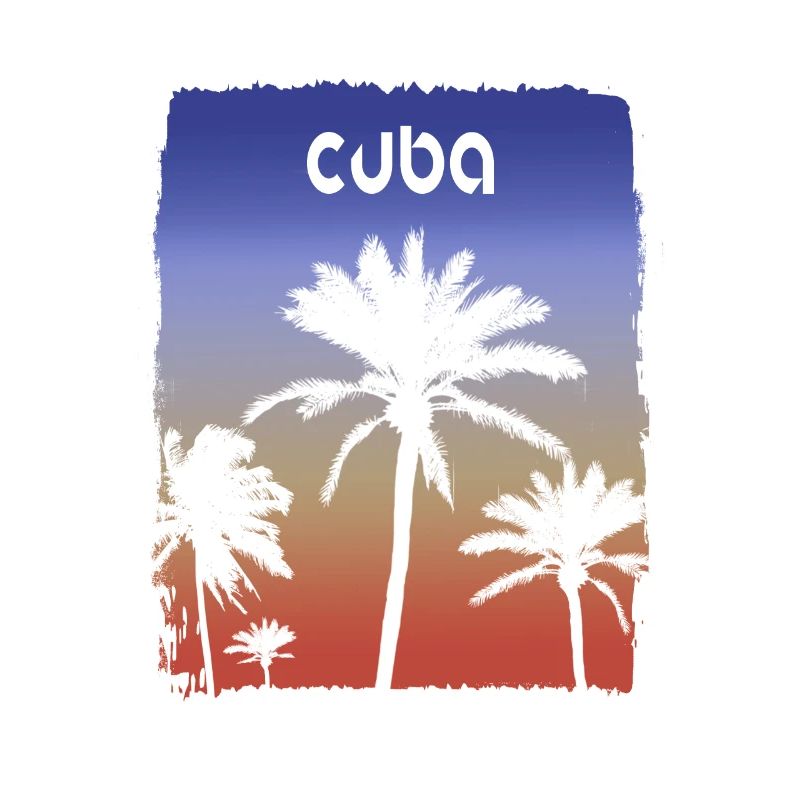 Cuba Sunset Vacation Souvenir Palm Tree